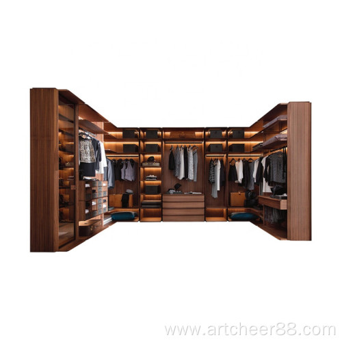 Custom fashion modern swing glass door built-in closet